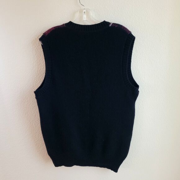 Vintage Wool Blend Sweater Vest XL Mens Plaid USA Red Black Boundary Waters - Picture 6 of 13